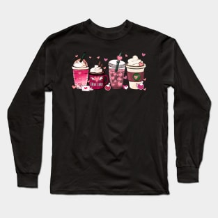 Cute Valentines Day Valentine Coffee Lover Girl Long Sleeve T-Shirt